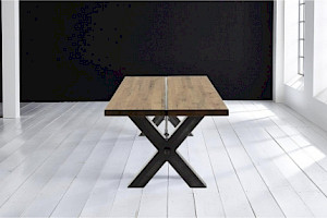 Esstisch Z22647 - Holzplatte, X-Beingestell