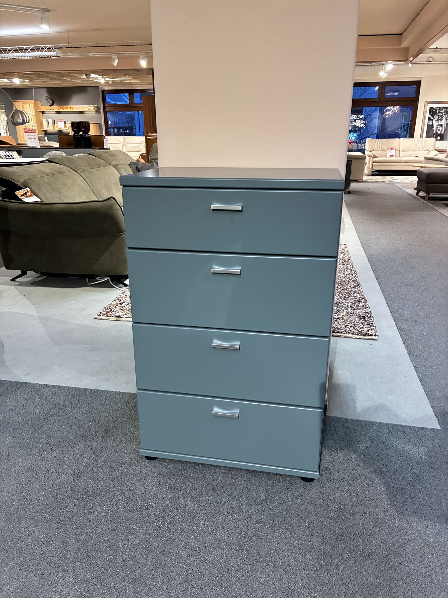 Schubkastenkommode in Lack Ocean matt